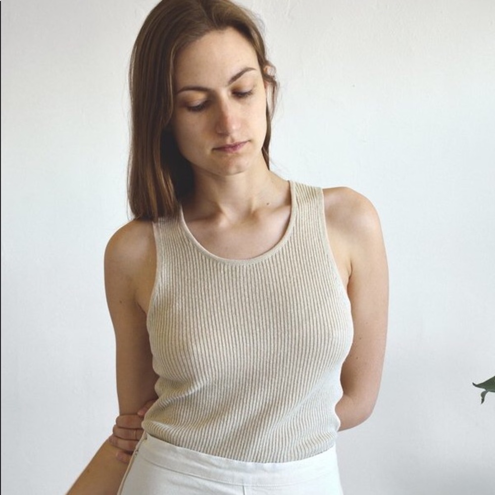 Ali Golden Ribbed Tank